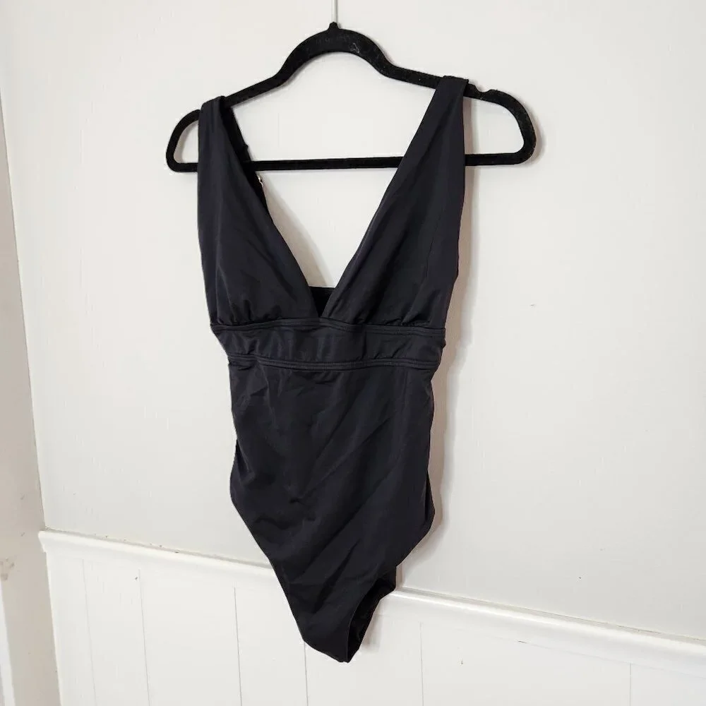 KNIX Solid Black One Piece Bathing Suit